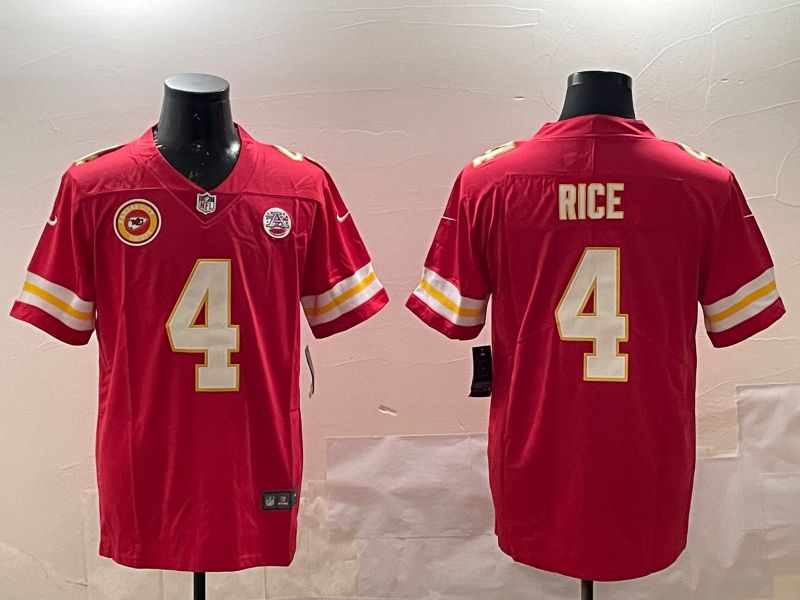 Men Kansas City Chiefs #4 Rice Red Second generations 2025 Nike Limited NFL Jersey style 6->kansas city chiefs->NFL Jersey